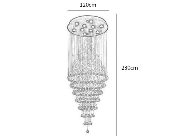 Lámpara de araña de cristal con forma de anillo