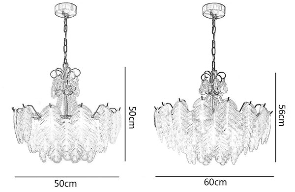 Lustre en feuille de verre
