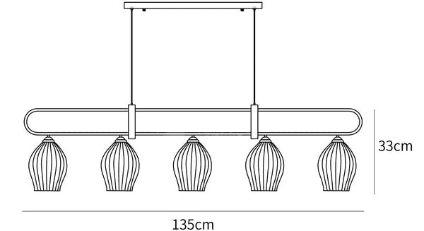 Lampada a sospensione a pinna