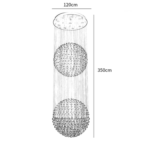 Double Ball Crystal Chandelier
