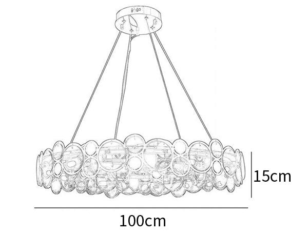 Lampadario rotondo in vetro Adrianna