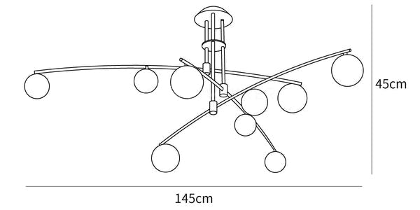 Lampadario moderno a braccio lungo