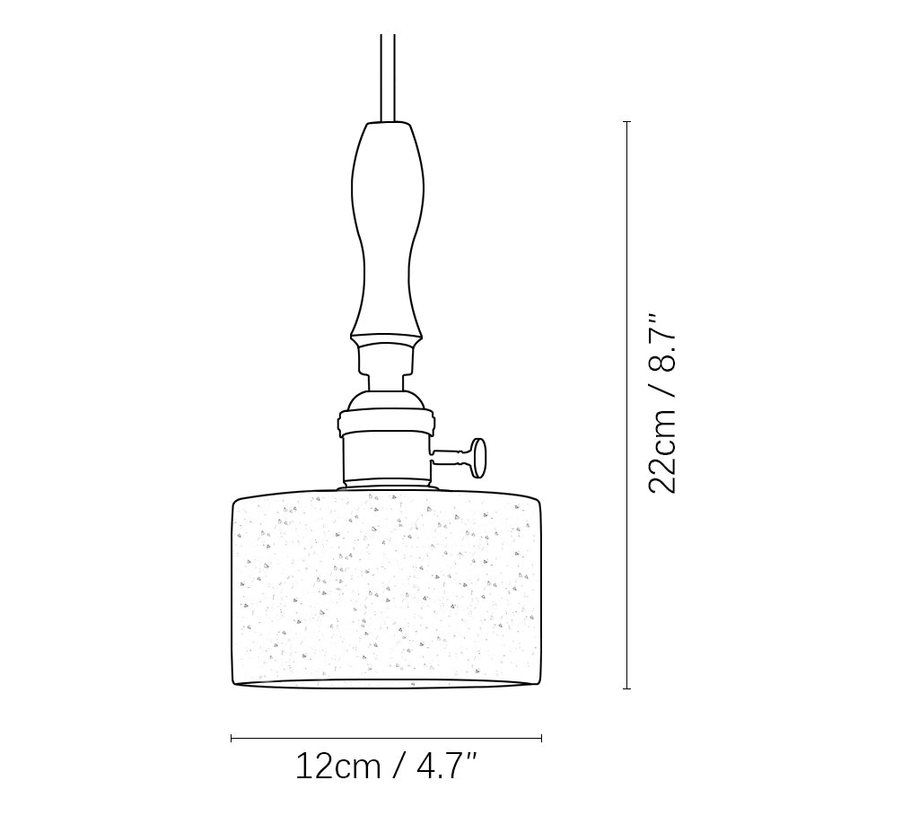 Cylinder Franciska Travertine Pendant Lamp