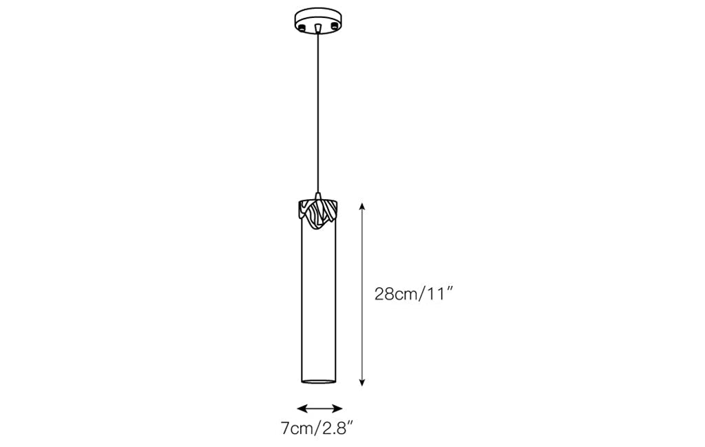 Alabaster Cylindrical Dansani Lyra Pendant Light
