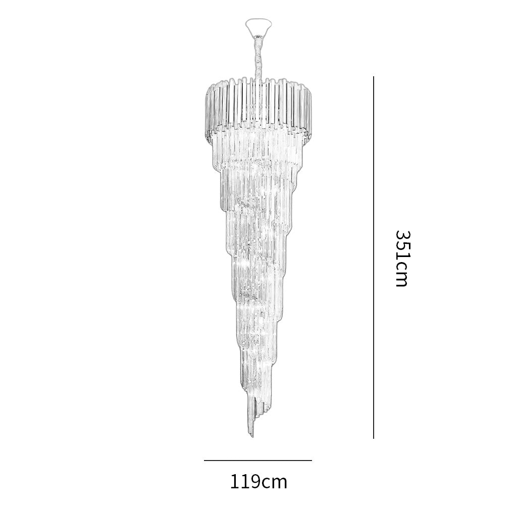 Bourbons Louis 2-Story Crystal Round Chandelier 47″
