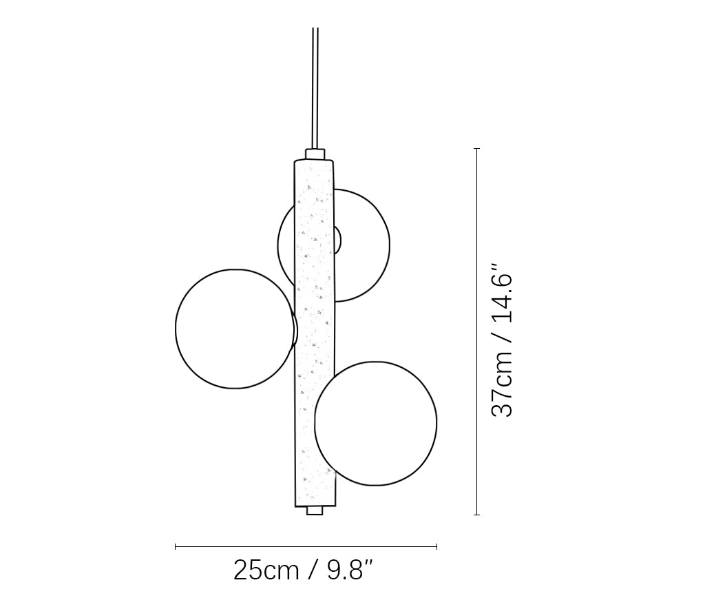 Travertine Ball Spheres Pendant Lamp