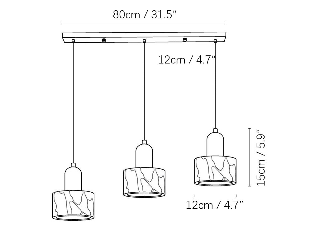 Round Dekum Marble Pendant Lamp