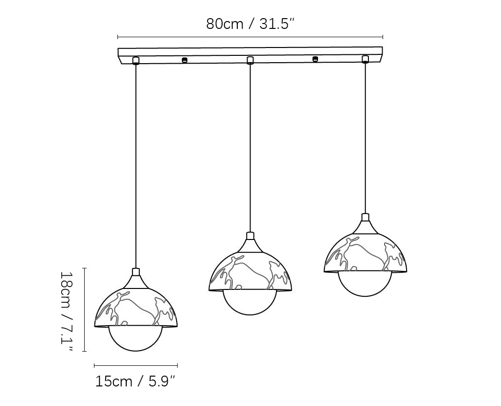 Marble Semicircular Artome Pendant Lamp
