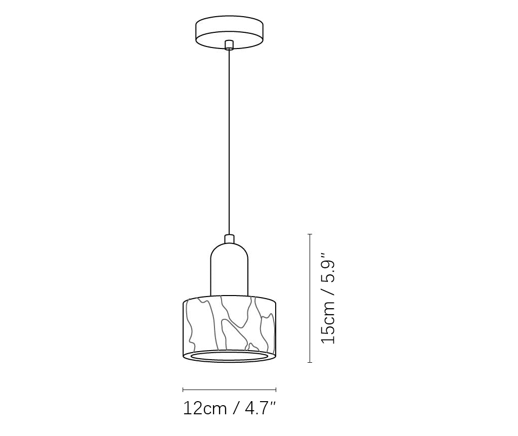 Round Dekum Marble Pendant Lamp