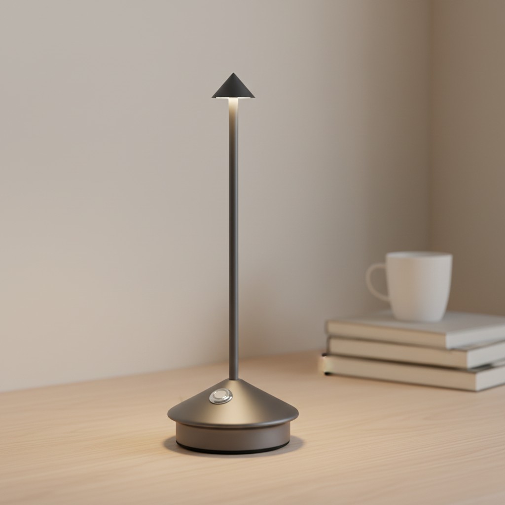 Kompakte wiederaufladbare LED-Tischleuchte im modernen Design für vielseitige Innenräume
