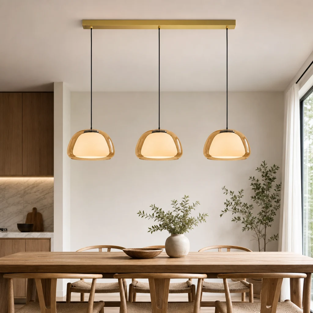 3 cabezas / Latón / Escena de habitación ámbar