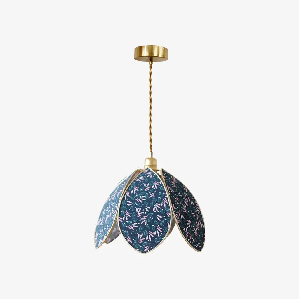 9.1 in (23 cm) blue floral petal pendant light